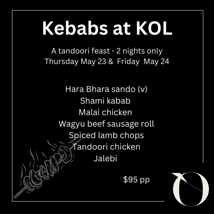 Kebabs at KOL